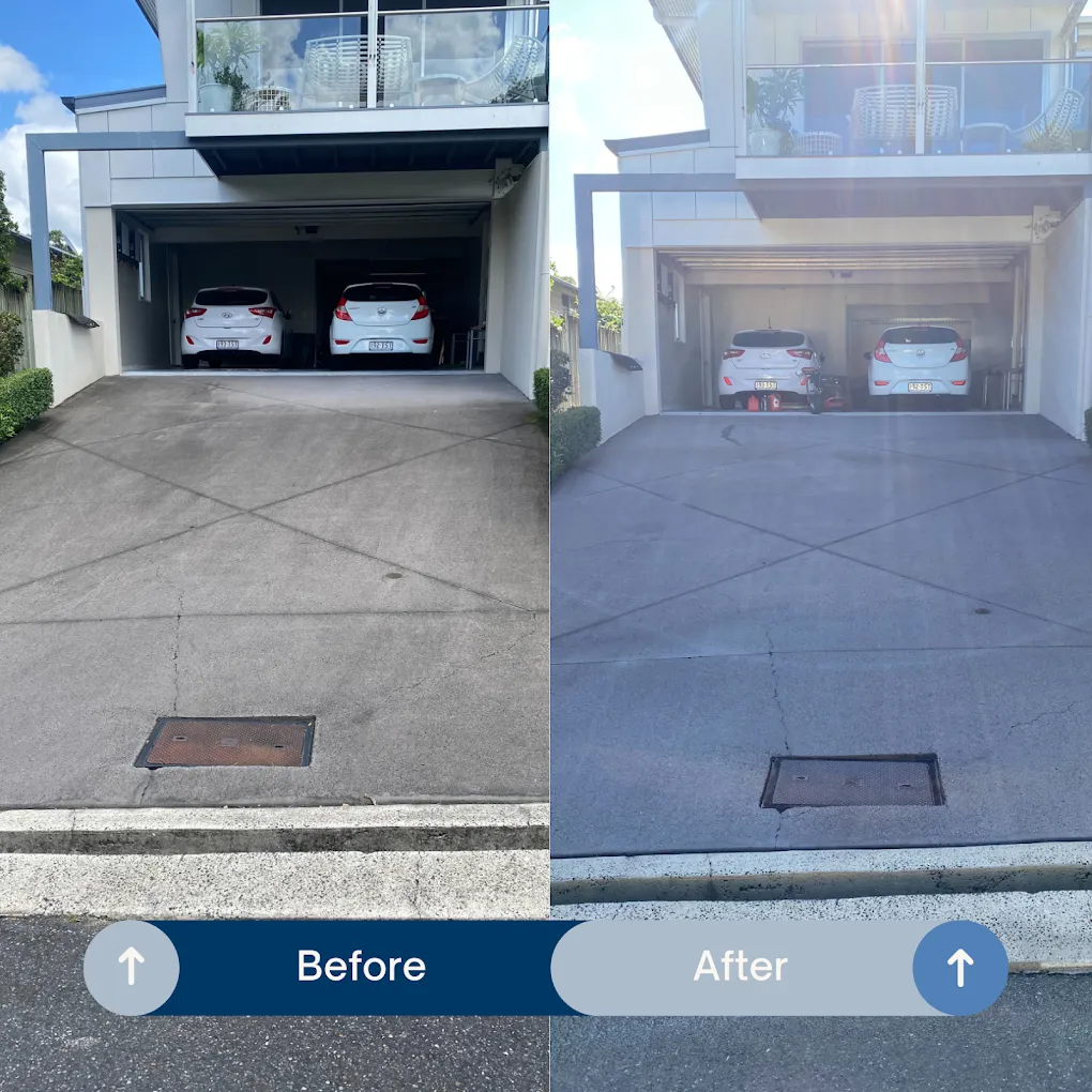 Driveway before and after
